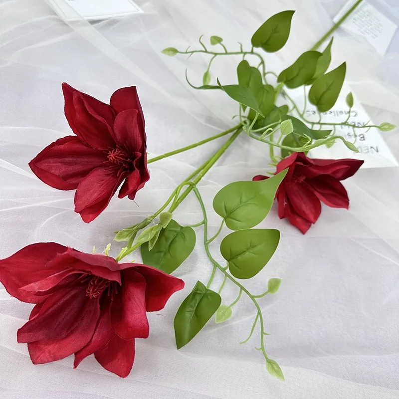 Wedding series simulation flower Xinxin clematis home living room decoration matte cloth flower material