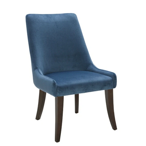 Cafe Furniture Grey Velvet Color Hotel Lobby Solid Wood Dining Room Chairs DC-575