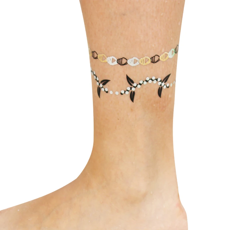 Оптовая продажа, временные металлические татуировки для тела на заказ, влагалище для имитации татуировок