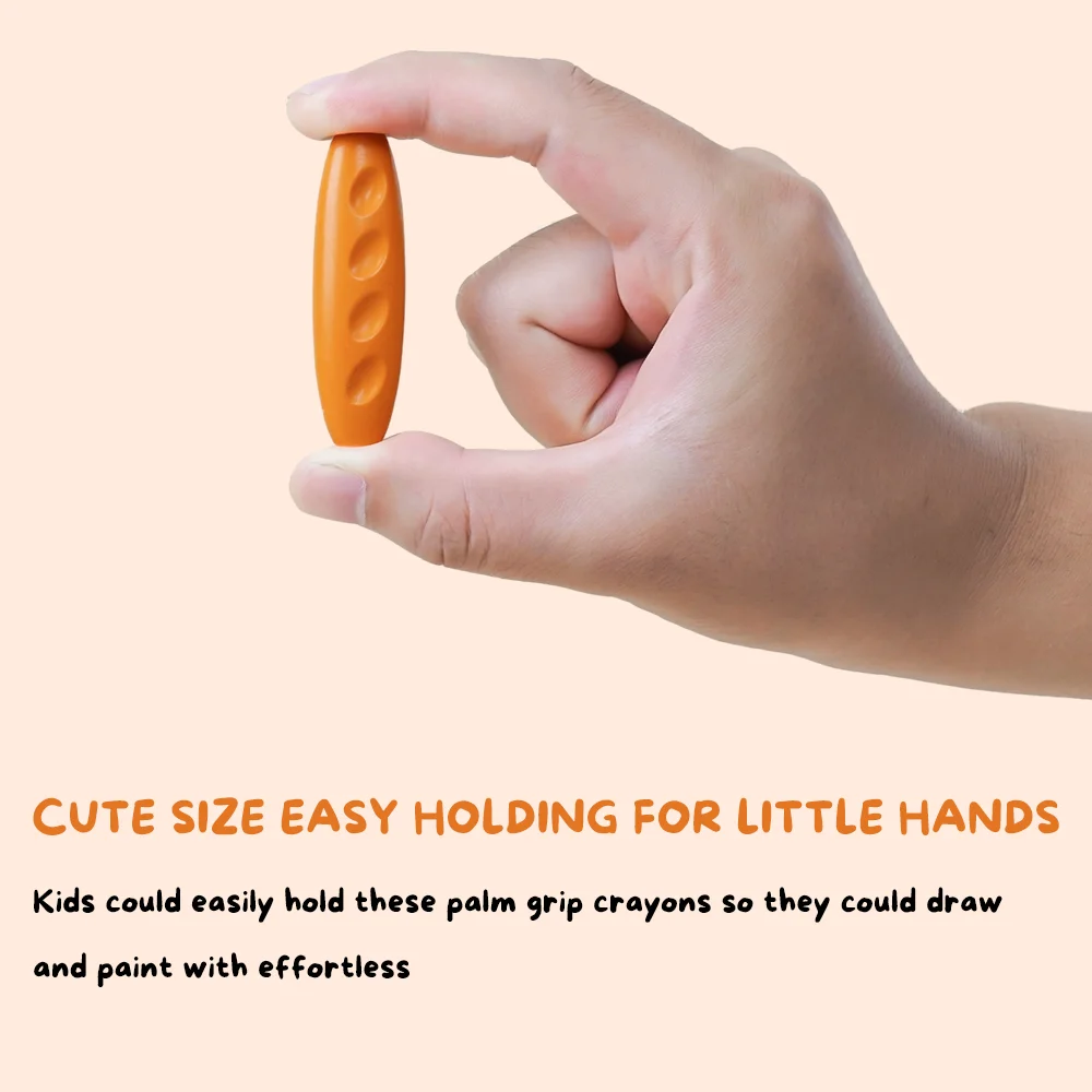 Custom shaped design non-toxic washable stackable finger crayons safe