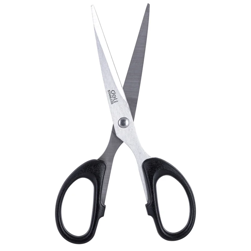 deli E6034 # scissors durable school stationery # 160mm # black/red