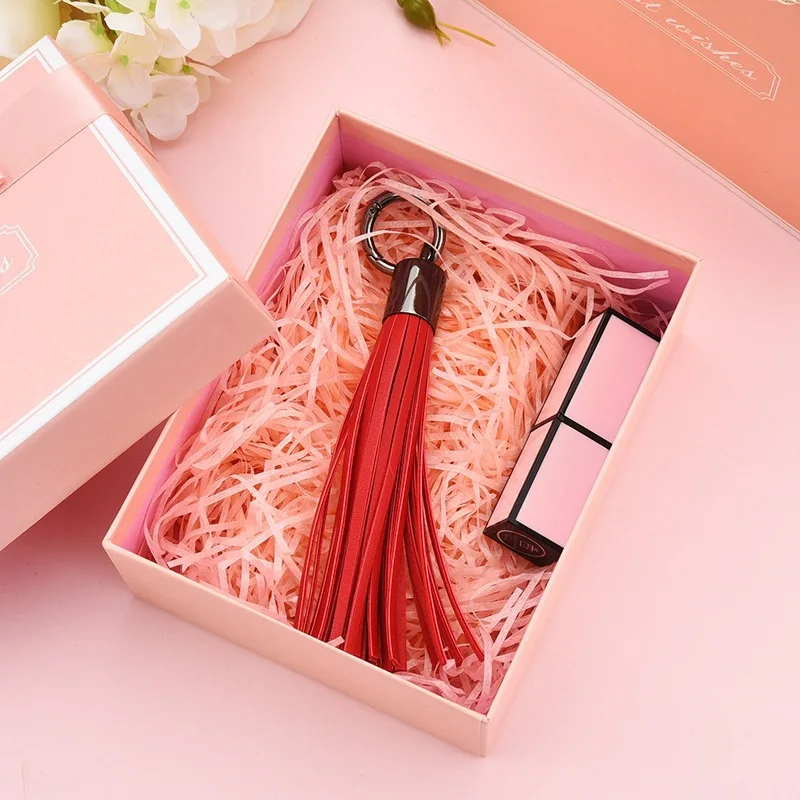 Women Leather Tassels Keychain Car Key Rings Gift Bag Hanging Buckle Leather Key Chain Tassel Charms