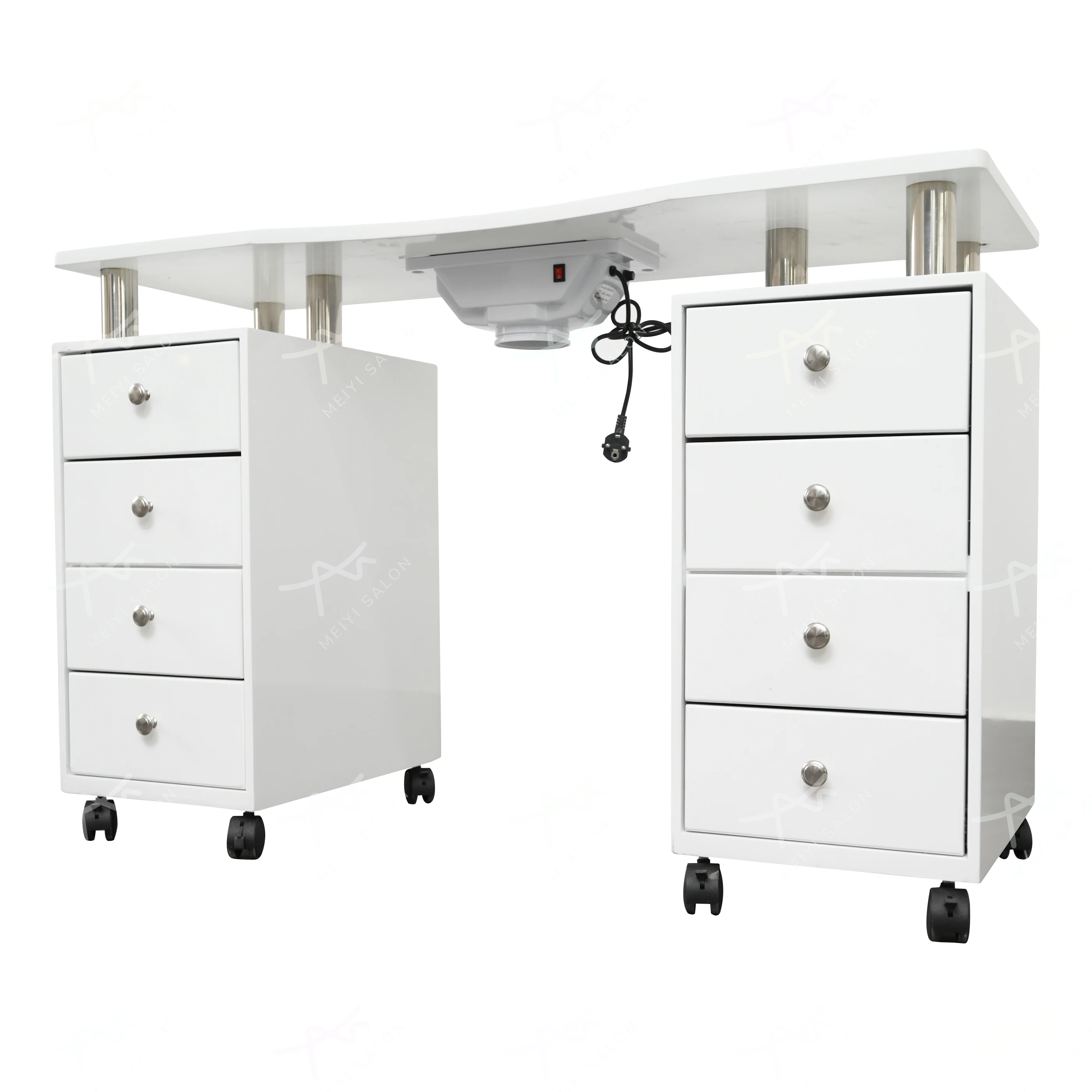 Manufacturer Wholesale Nail Salon Table Wholesale Retail Nail Shop Manicure Table Nail Table With Dust Collector