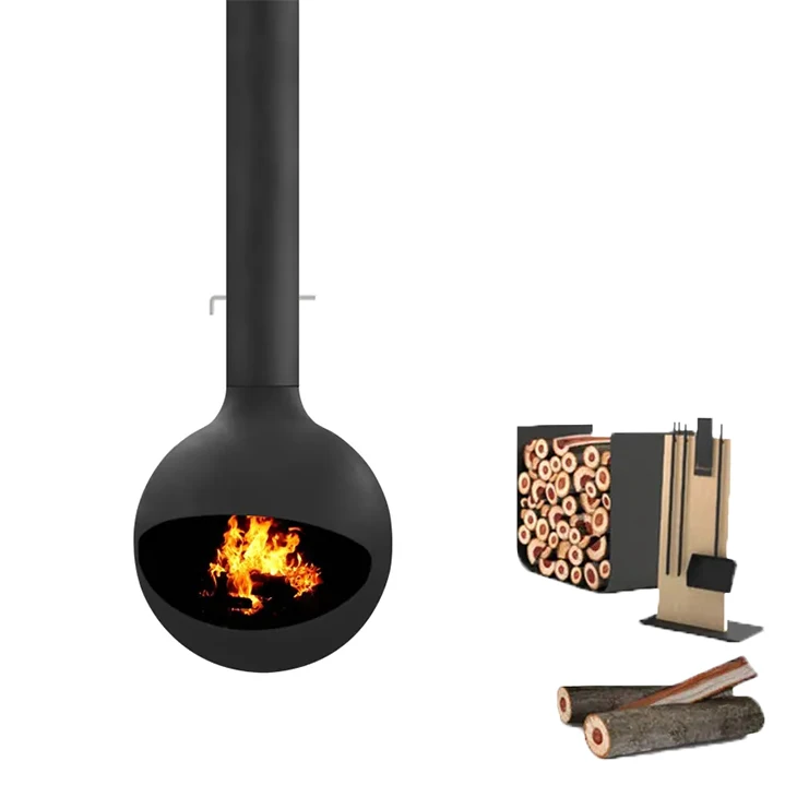 Hanging Indoor Heaters Ceiling Mounted Round Wood Burning Stove Suspended Fireplace (1600353217747)