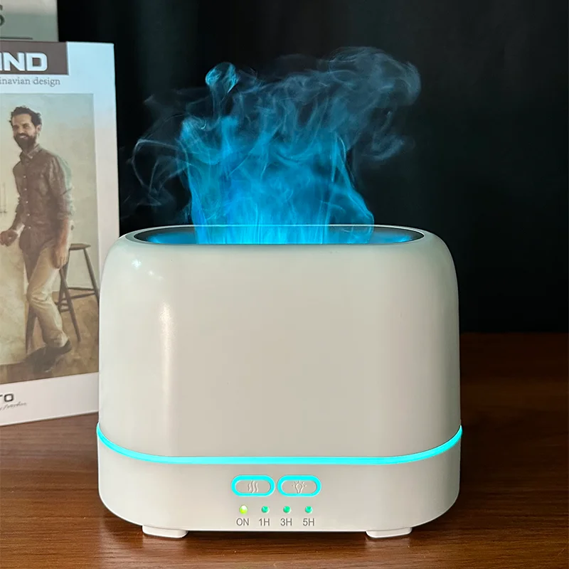 3D Flame Aroma Diffuser Humidifier with Fireplace Light 1-Year Warranty for Ultimate Fragrance Experience in Household Use