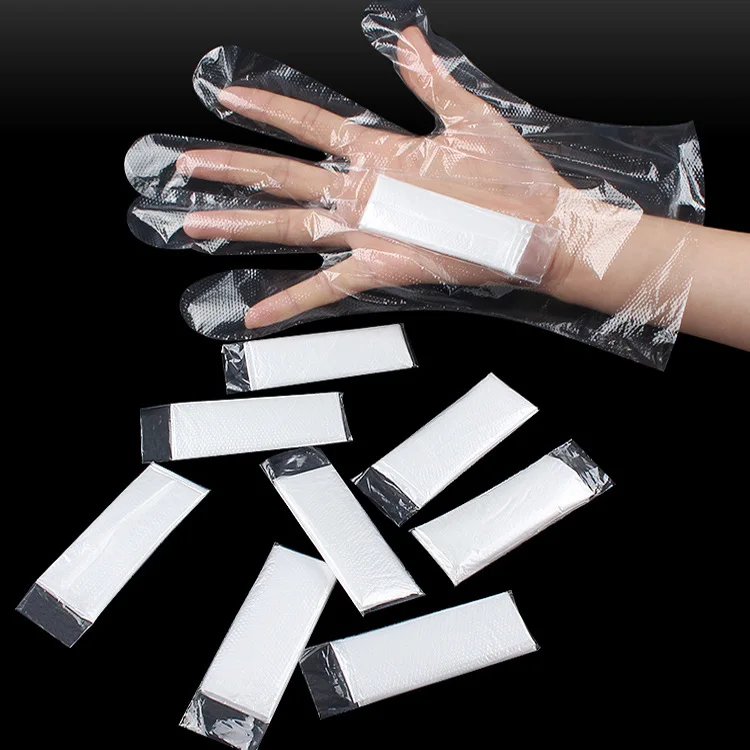 Custom package pe glove disposable pe individually wrapped gloves for food restaurant deli