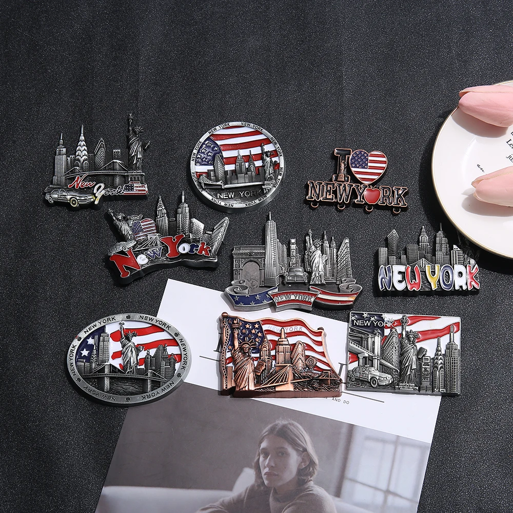 Chrysler Building Statue of Liberty Empire State Building New York Souvenir Metal Fridge Magnets