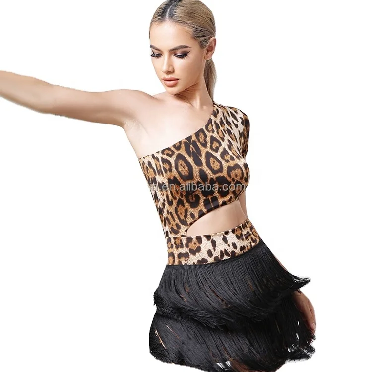 INNOIN Latin Dance Costumes Adult Men Latin Tops Skirt Fringe Suit Samba Practice Wear Salsa Cha Cha Performance Dance Dress