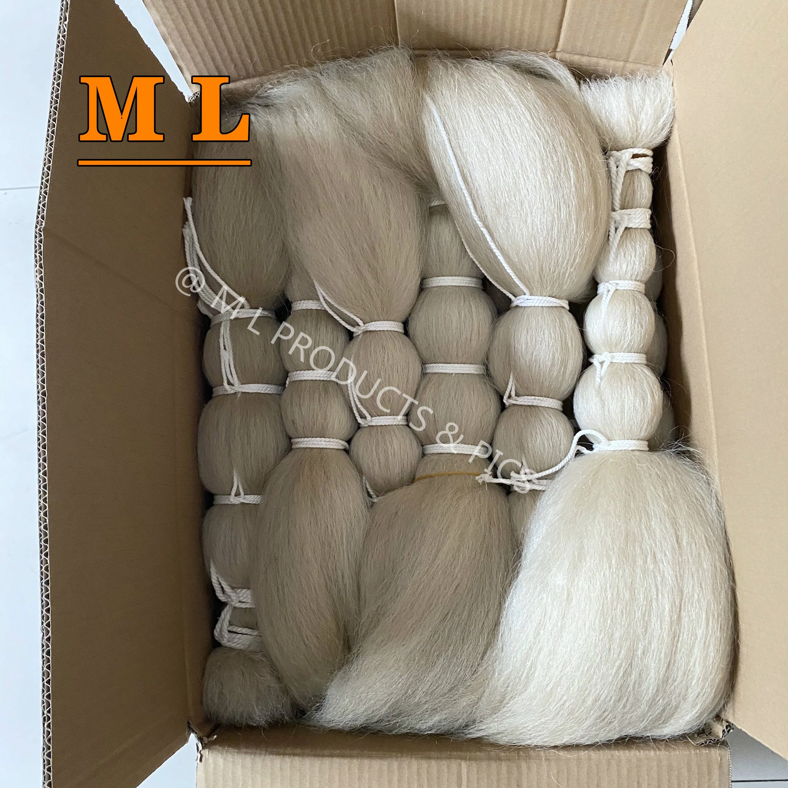 hot hair extensions 100% yak tail hair natural white color 26'