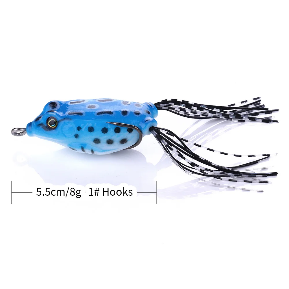 Frog Lure Fishing Lures Treble Hooks Top water Ray Frog Artificial Soft Bait