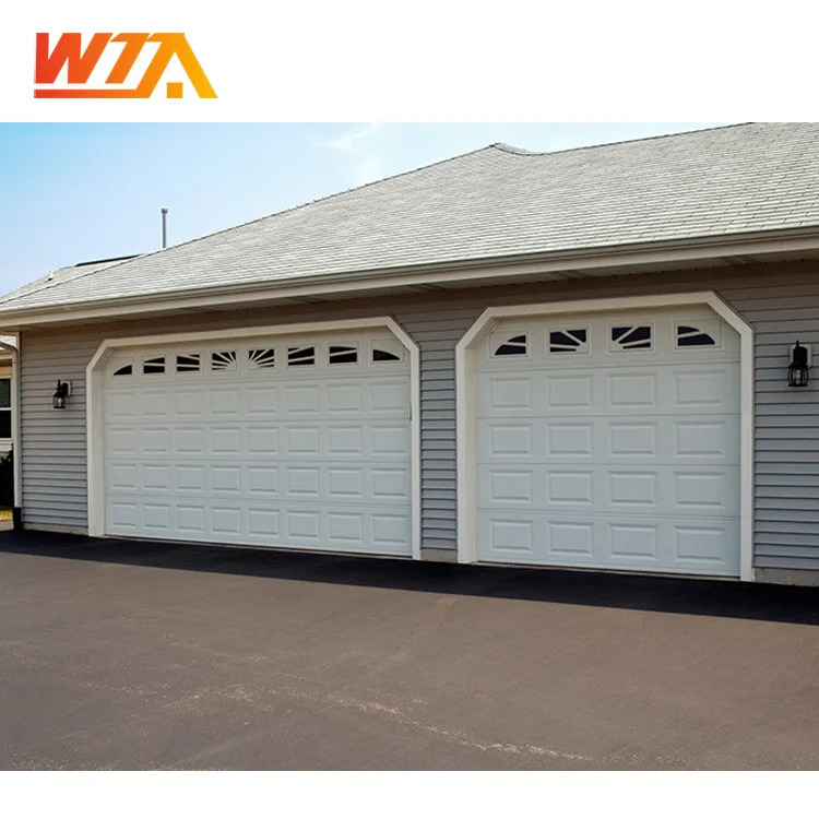 In stock White color 40mm thickness Insulation panel Steel garage door 16X7 16X8