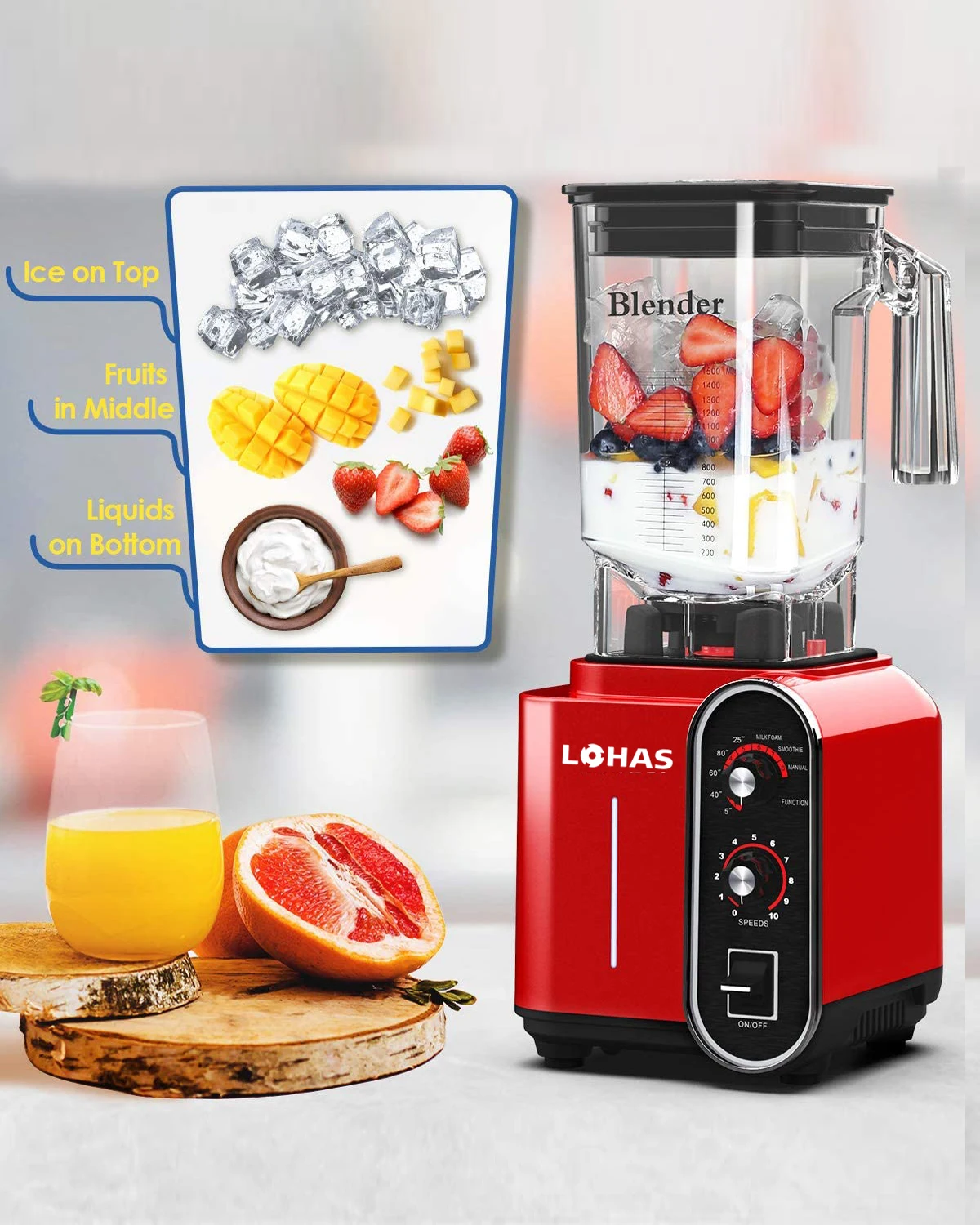 High Quality 1800W Commercial food processor Electric Blender Mixer ice crusher For Sale