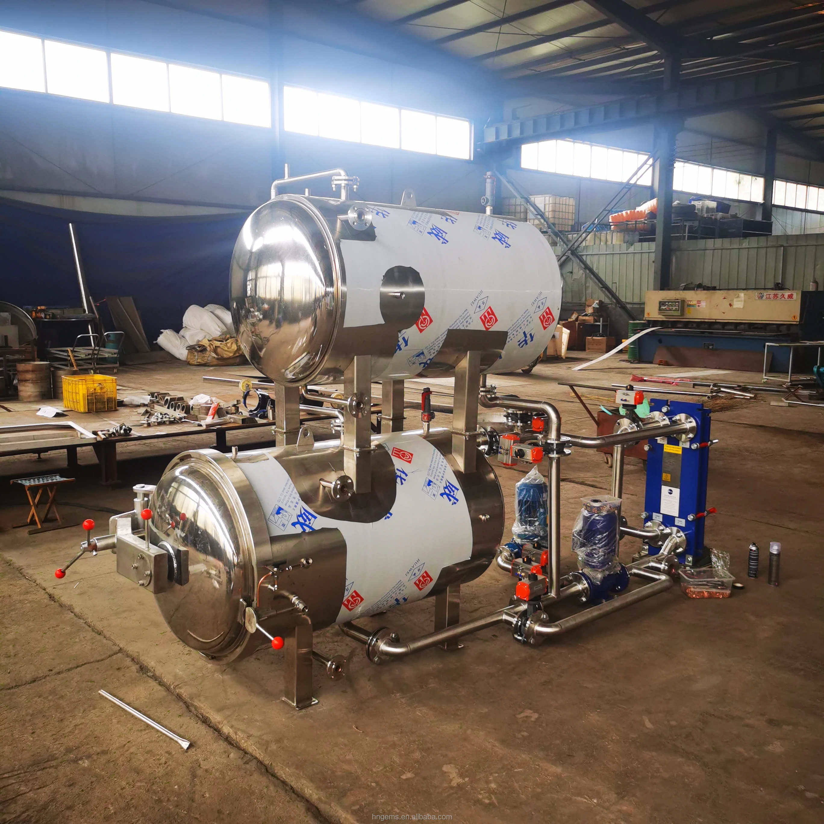 FDA standard full automatic coconut milk sterilization retort machine