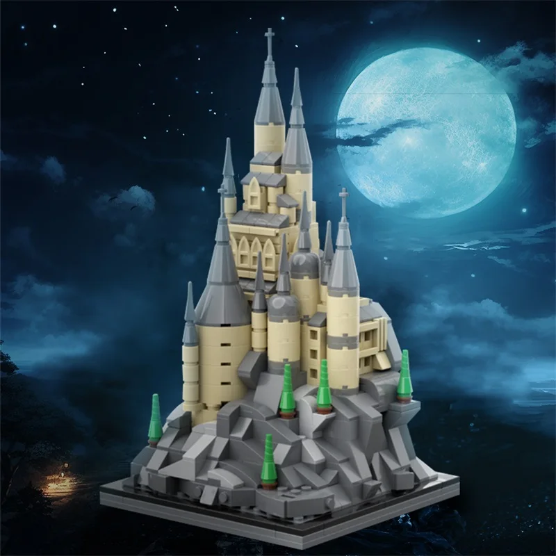 Голдмок MOC-135821 в микромасштабе кубики игрушки большой замок Хогвартс набор моделей строительные блоки игрушка