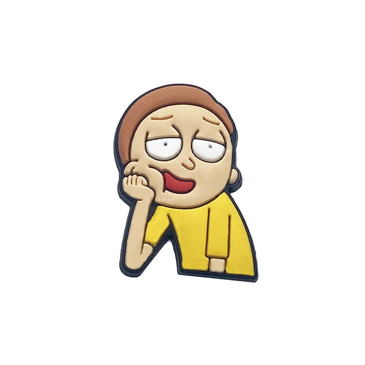 Rick morty available promotional shoes decoration croc charms soft PVC shoe croc charms for adult gift