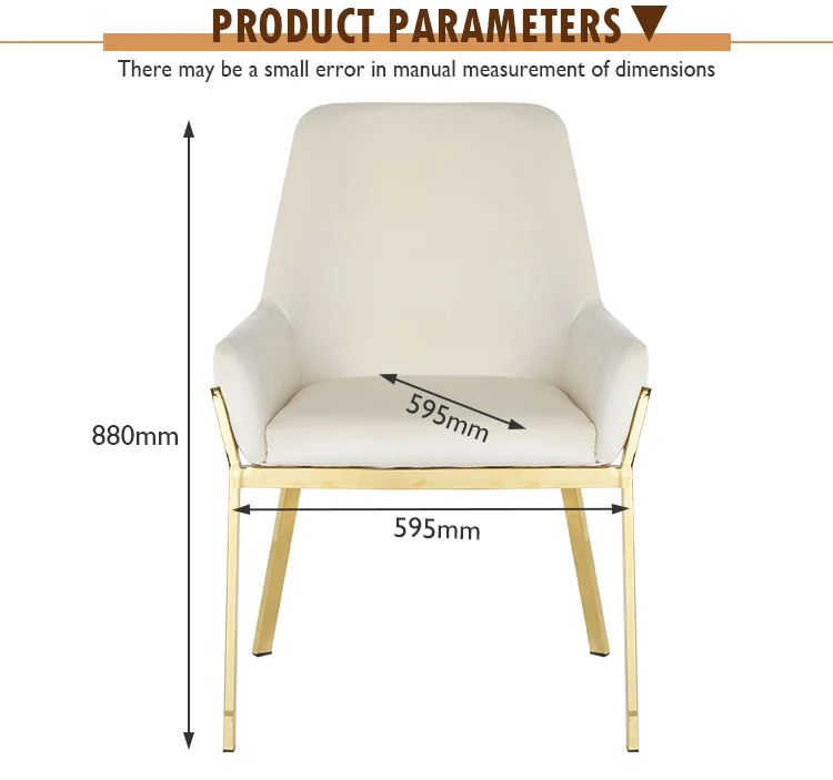 Contemporary Home Furniture Modern Hotel Comfortable restaurant Gold legs high back Upholstered Velvet Dining Chair