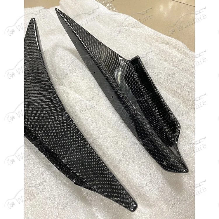 REAL CARBON FIBER FRONT BUMPER CANARDS FOR 2003-2005 MITSUBISHI LANCER EVOLUTION EVO 8