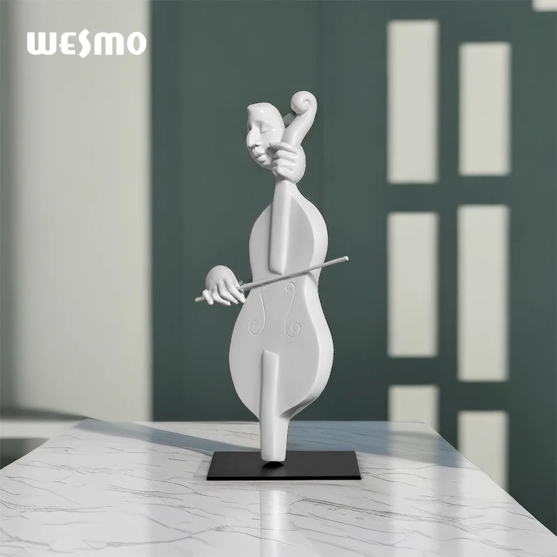 Nordic Hot Sale Abstract Sculptures Decoration for Home Other Home Decor Elegant Cellist Resin Tabletop Ornament