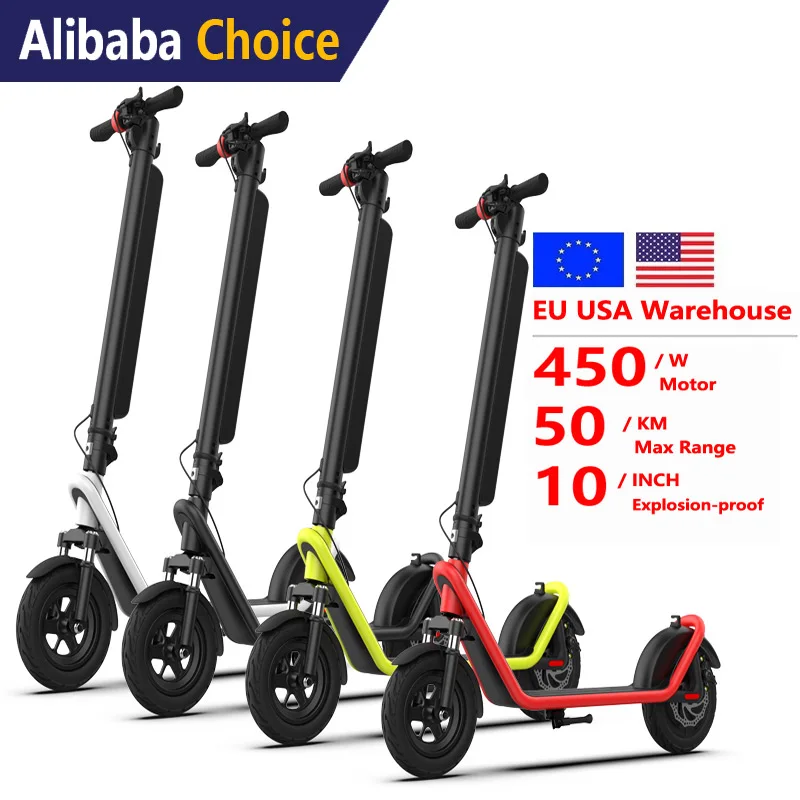 Wholesale China factory stocks 450w powerful motor LED display off-road escooter X11 adult folding mobility electric scooters