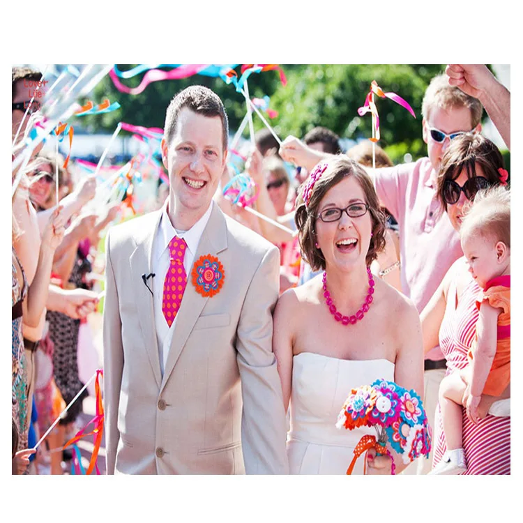 European and American wedding color ribbon fairy wand magic wand ribbon pull flower decoration party supplies manufacturers