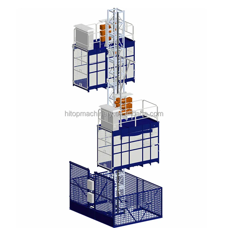 Customised 2000kg double cages  construction hoists  rack and pinion Building Hoist