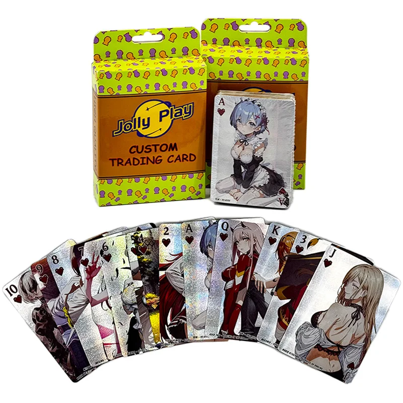 Custom Collection Trading Playing Cards Foil-Packed Booster Pack with Custom Printing Logo Paper Holographic Anime Trading Card