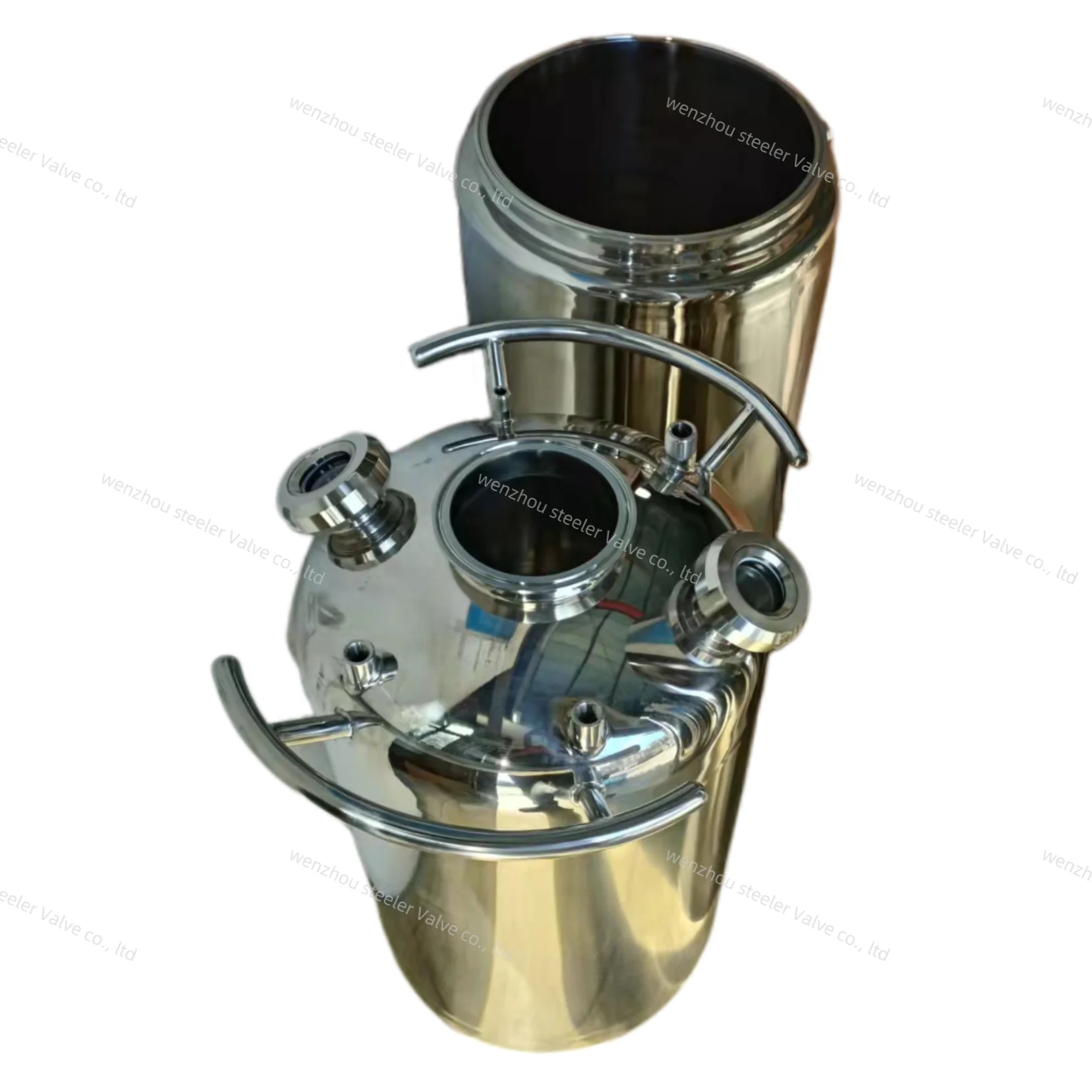 Stainless SS304 316L  sanitary Solvent storage tank with sight glass and handle use for Closed loop extractor