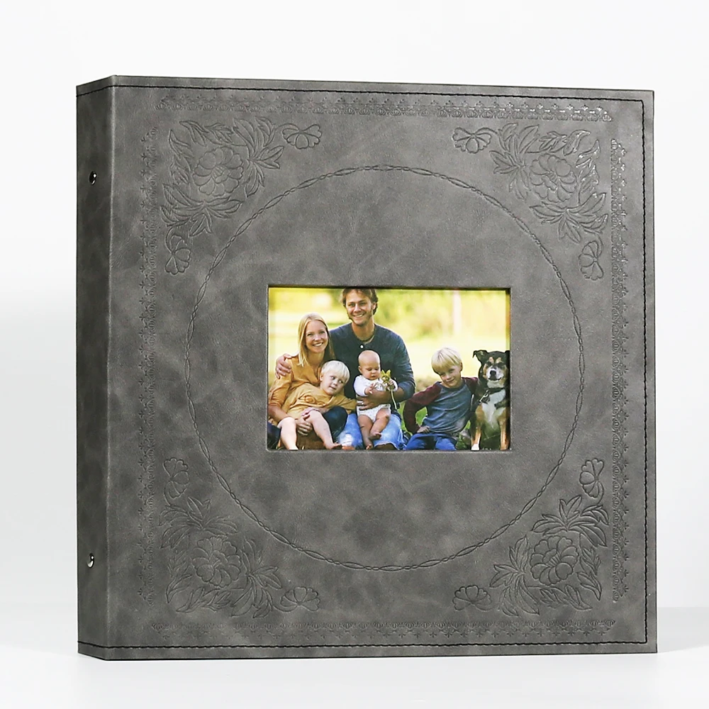 2023 Custom Wholesale Hardcover pu leather photo album 4x6 Self adhesive photo album scrapbook Wedding memory book with Stickers