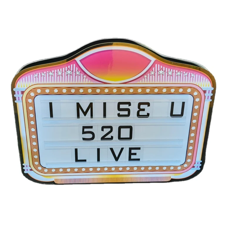 Custom VIP Colorful  Message Light Box Interchangeable Letter Board Light up Sign for Events Party Rave Party  Bar Night Club
