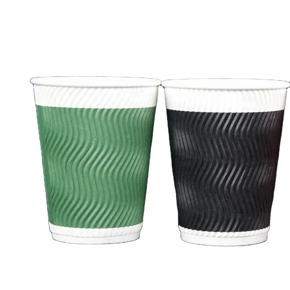 Premium Coffee Cups With Lids Insulated, Disposable Cup To Go Ripple Cups are Perfect For Hot and Cold
