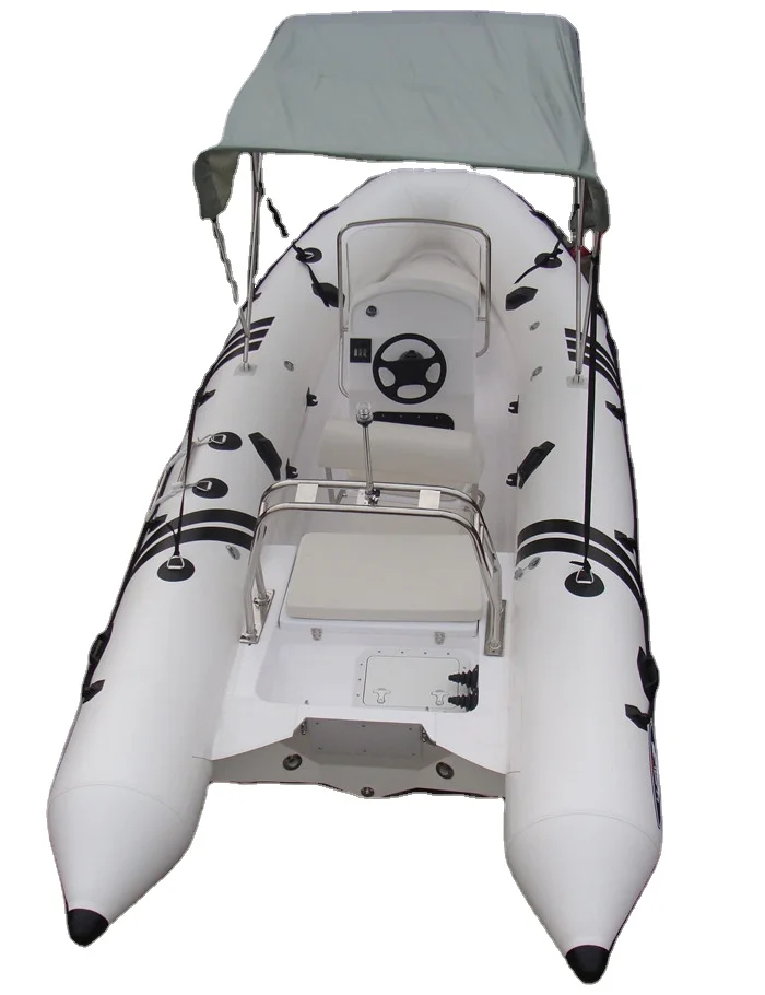 Fiberglass floor 5.2M Rigid hull RIB Inflatable boat  with high pressure 1.2mm PVC airtube