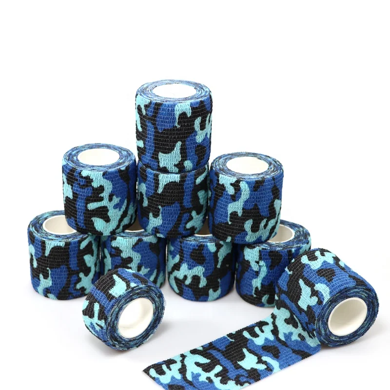 Non-woven Camo bandage for sports or animals elastic bandage tapes Cohesive Bandages