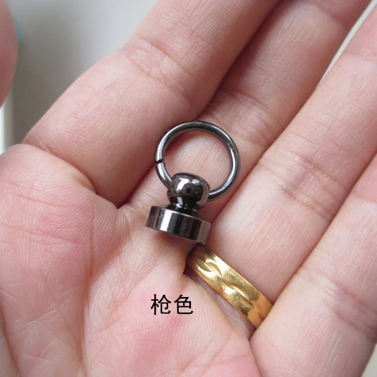 9x9.3mm Pull Ring Rivets Studs Round Head for DIY Brass Silver Tone