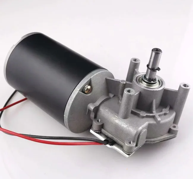 76mm 12v 24v High Torque Elevator Door Parts DC Worm Geared Motor