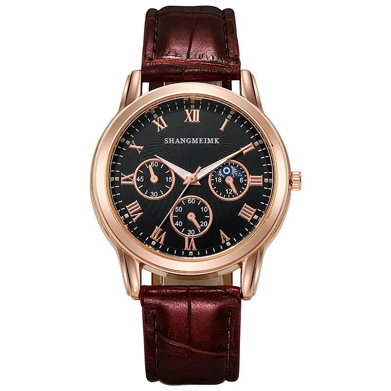 New Mens Watches Top Brand Luxury Men Sport Waterproof Clock Watch Relogio Brown Leather Casual Quartz Watch