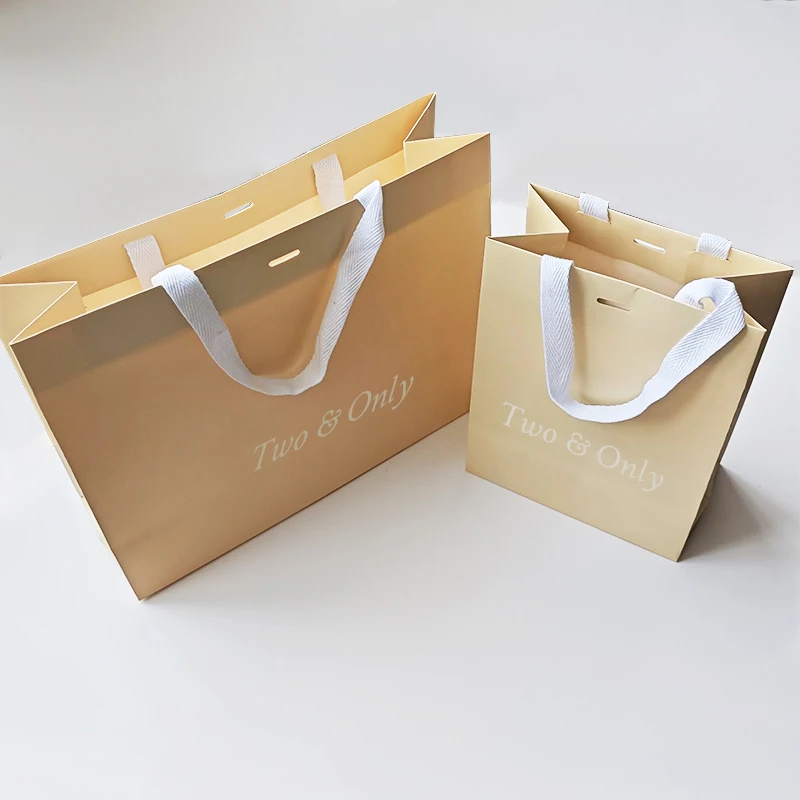 Luxury Custom Logo Matte Paper Bags Retail Shopping Gift Packaging Jewelry Boutique Clothing Shoes Bag With Cotton Handle