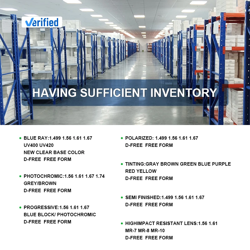 Photomagic High Quality 1.56 HMC Danyang Cheap Price Optical Lens HMC 1.56 Invisible Blue Block Lens Photochromic Lenses