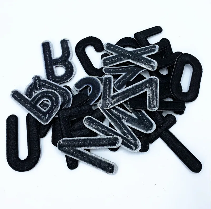 High quality 3D embroidered letter patches with iron on backing