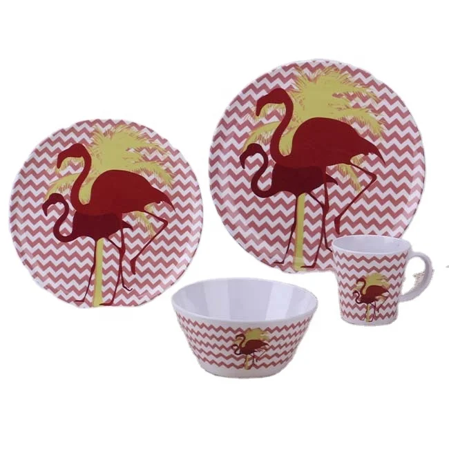 16 Piece Custom Designed Melamine Tableware Sets 4 Person use