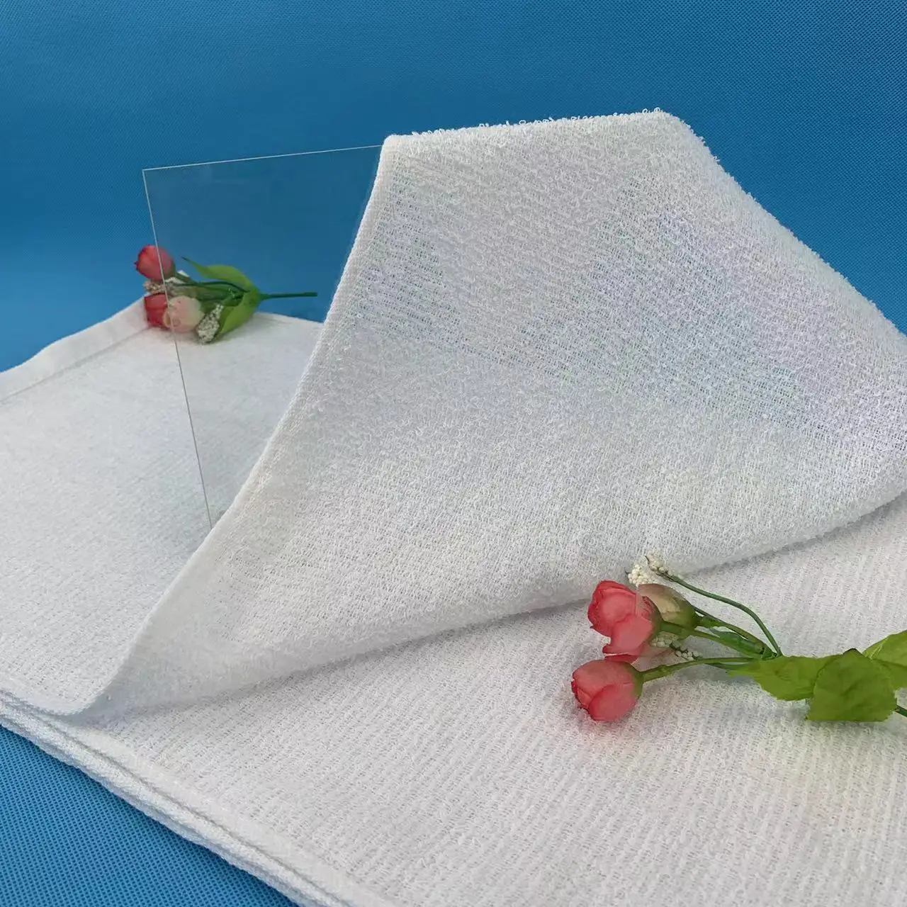 disposable hotel home white thin cotton face hand towel