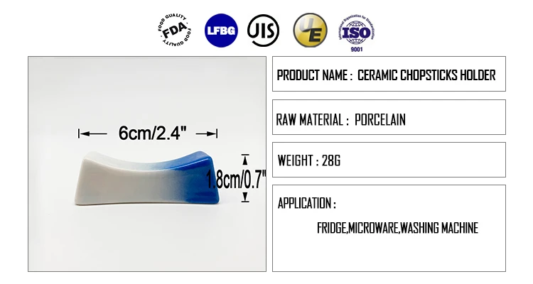 Blue And White Chopstick Stand Custom Chopstick Holder Ceramic Spoon Rest