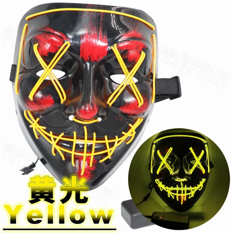 Dropshipping Neon Stitches LED Mask Wire Light Up Costume Purge Party Cosplay Halloween Masks [CHOOSE]