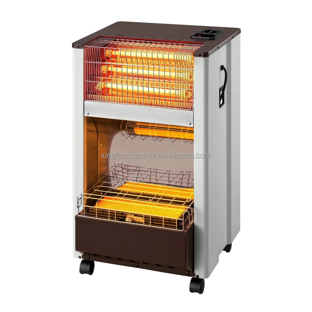 Portable Freestanding Moving Gas and Electric Heater Fast Heated with Adjustable Thermostat for Household Outdoor Camping Use