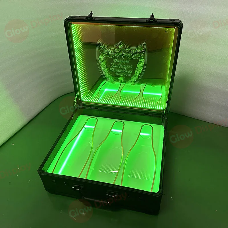 3 bottles led ace of spade carrier box ace champagne bottle display case presenter briefcase suitcase nightclub