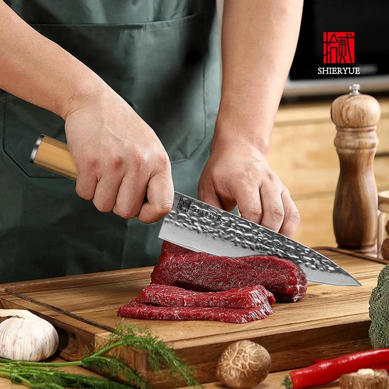 Горячая Распродажа и оптовая продажа Дамасские кухонные ножи от производителя изготовленный по заказу шеф-повара дамасский нож 67 слоев
