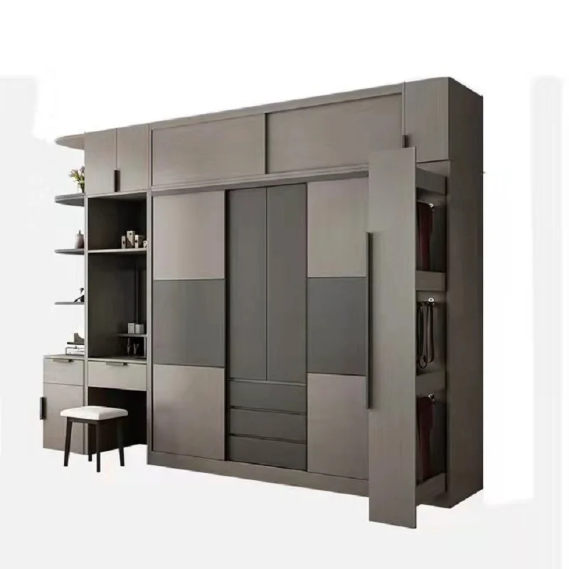 Furniture factory custom made sliding doors closet wardrobe MDF particle board bedroom furniture cabinets wardrobes