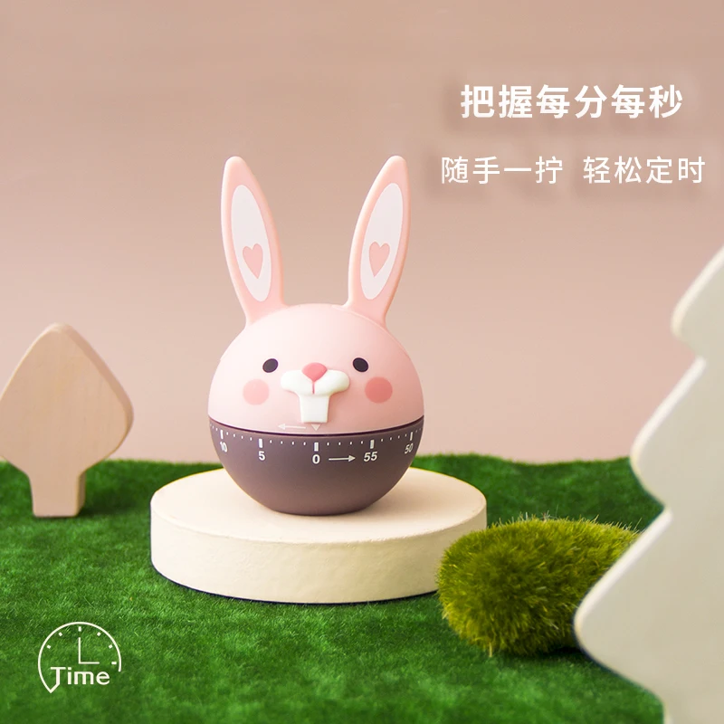 60 Minute Kitchen Timer Cute Rabbit Mechanical Timer Countdown Alarm For Kid Study Classroom Meeting