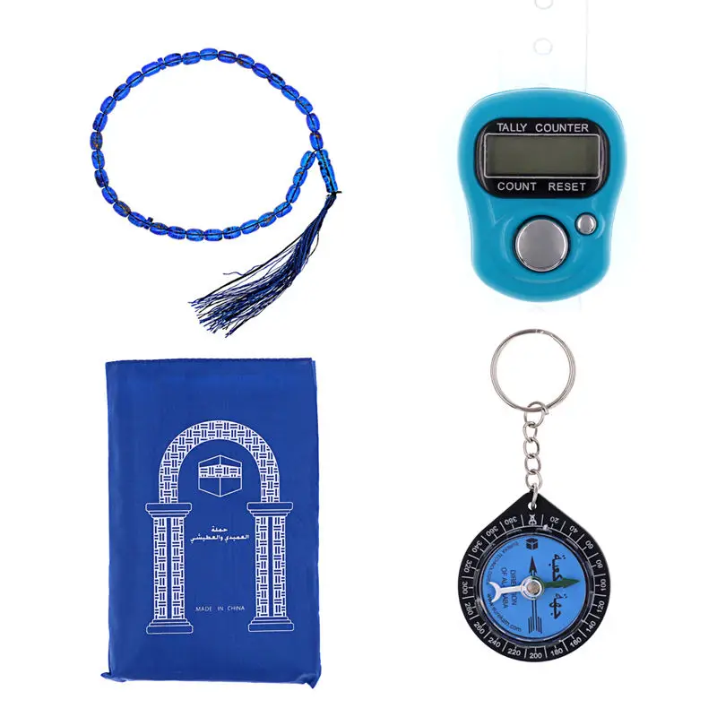 Islam Mosque Travel Prayer Mat with Compass Qibla Finder
