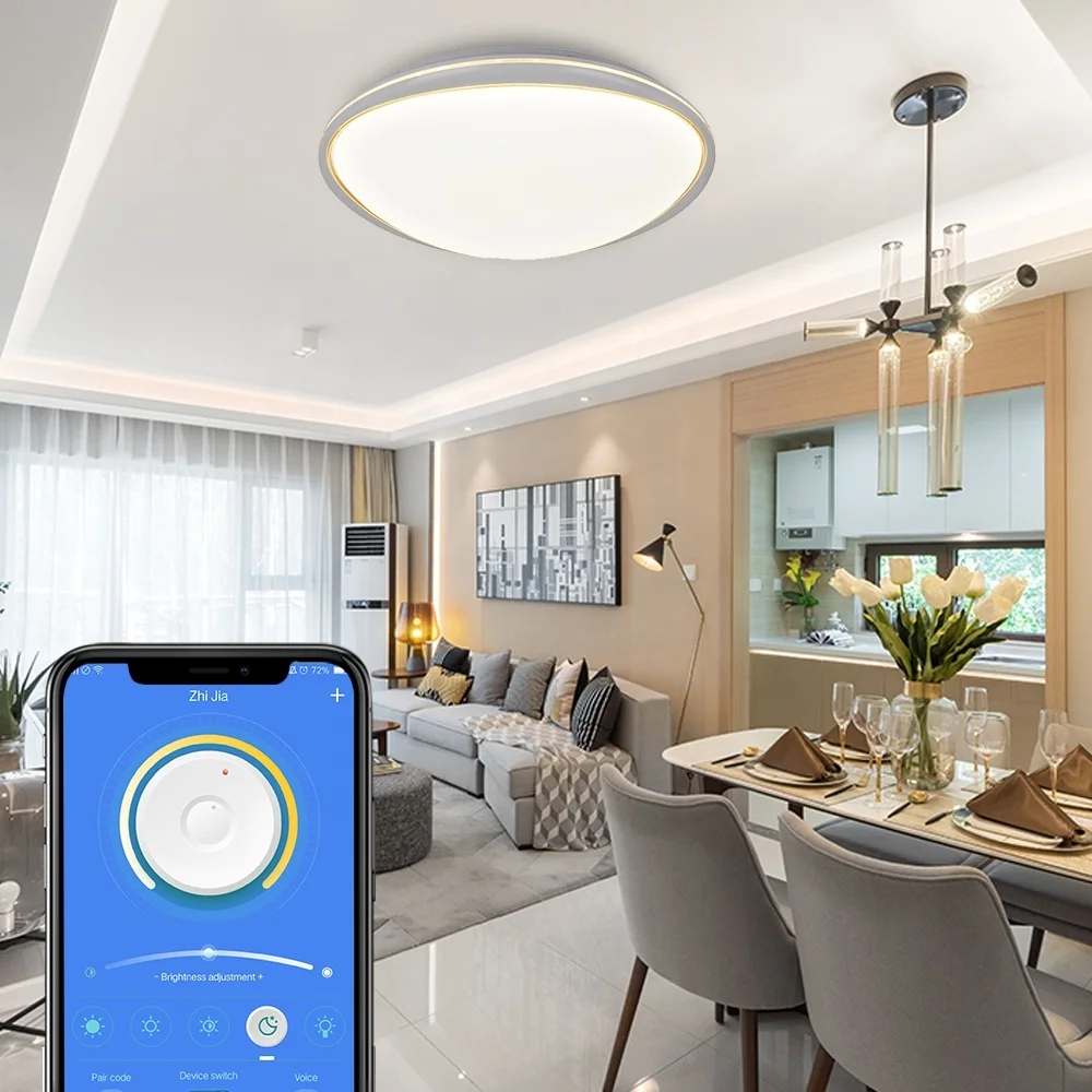 ENVIS Special shaped with gold frame RGB 2.4G phone control ceiling lamp color changing led ceiling lights