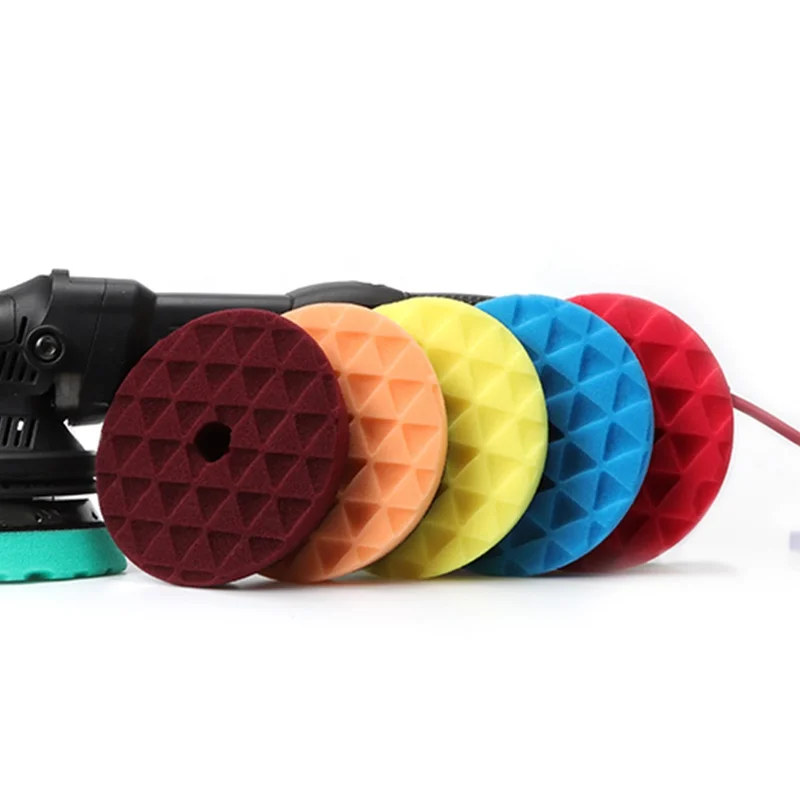LEADMAX Foam Auto polishing pad car detailing Buffer Pads Car Polishing Sponge 5 Inch 125mm Black Yellow White Orange Blue